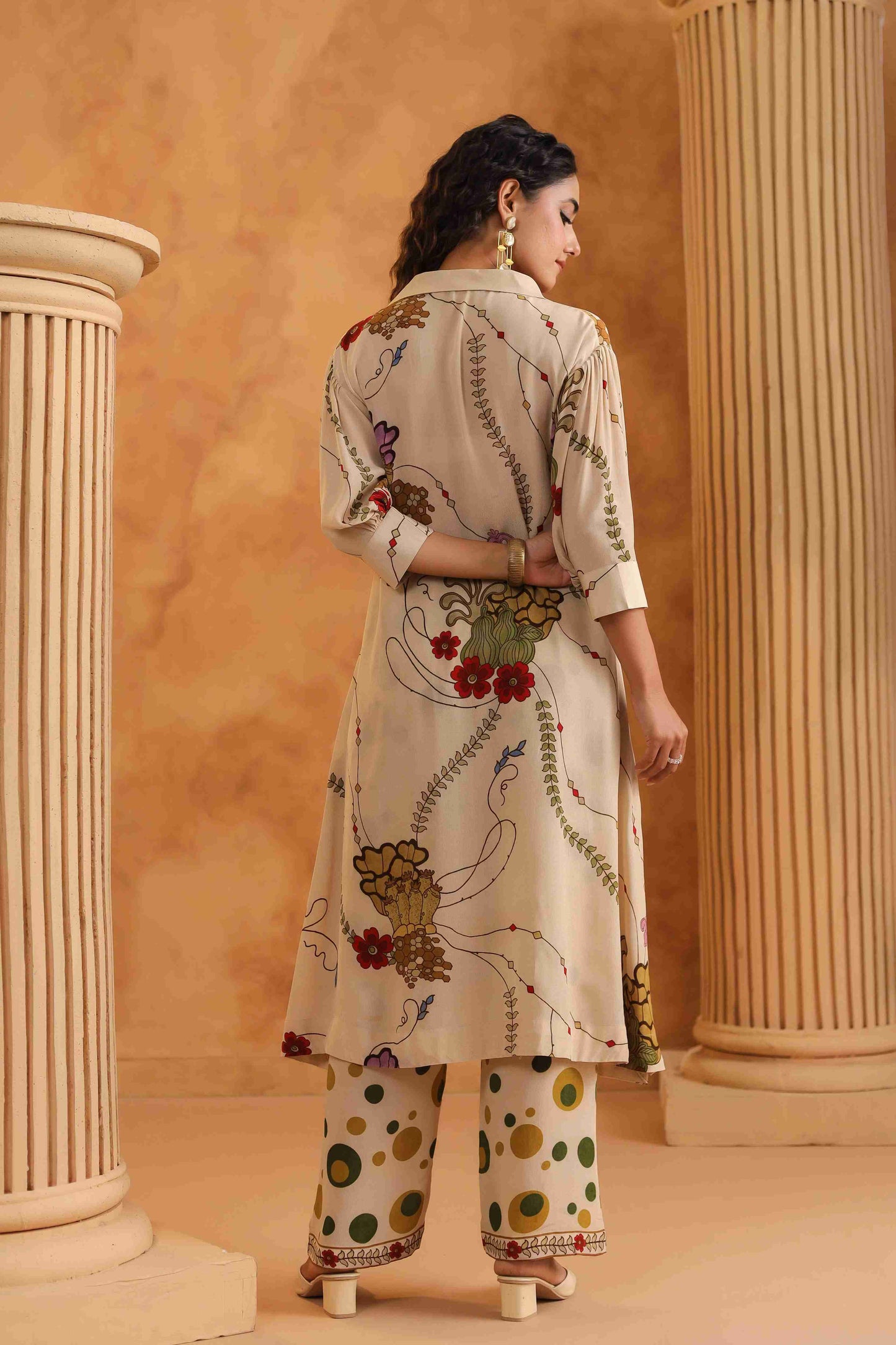 Kurat Set with Prinred Pant