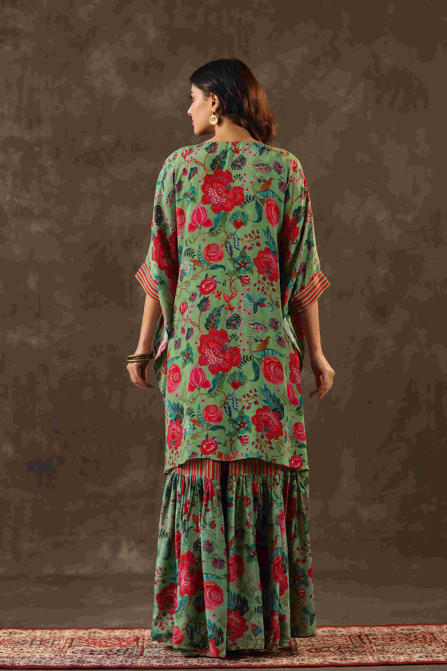 Printed Long Kurti with Sharara Pant