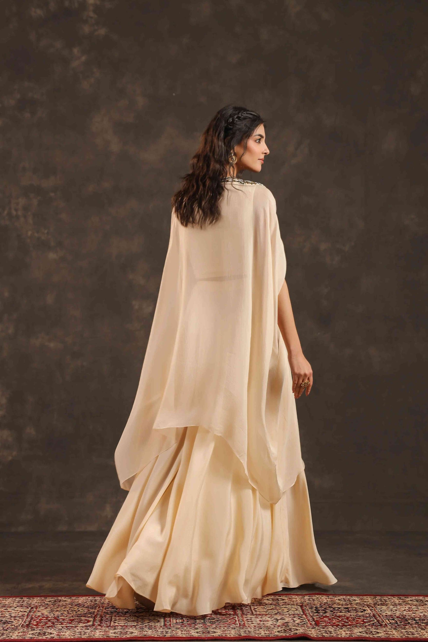 Heavy Embellished Kaftan Set Off White