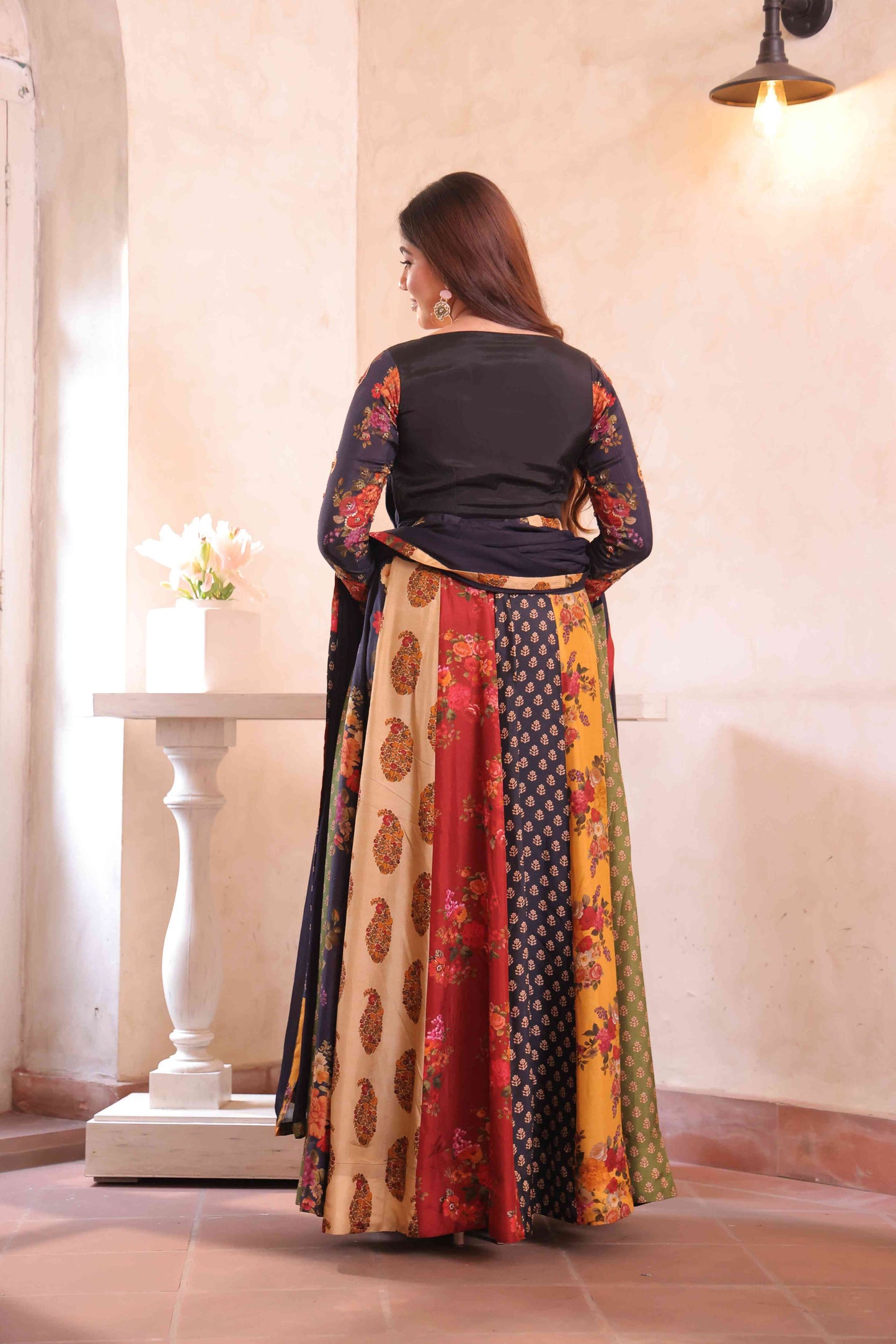 Multi Layered Printed Gown