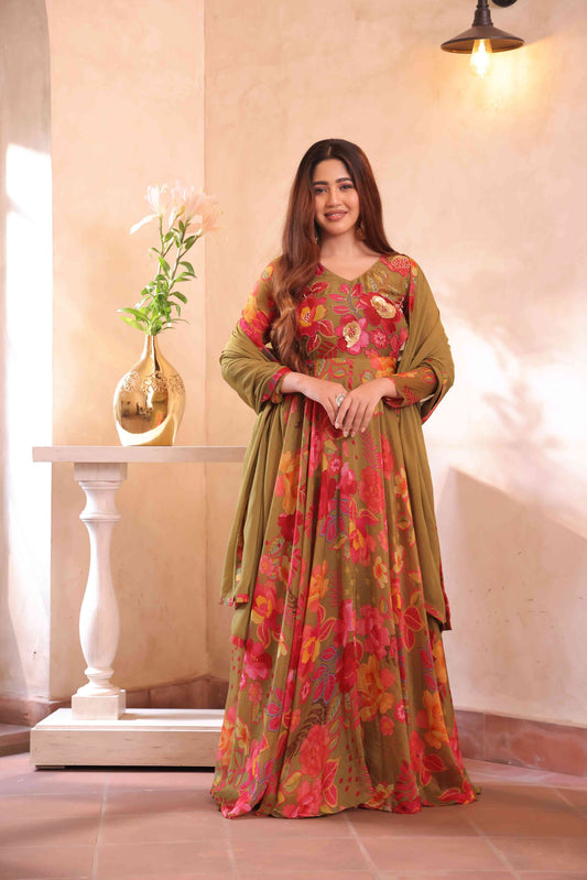 Floral Printed Gown