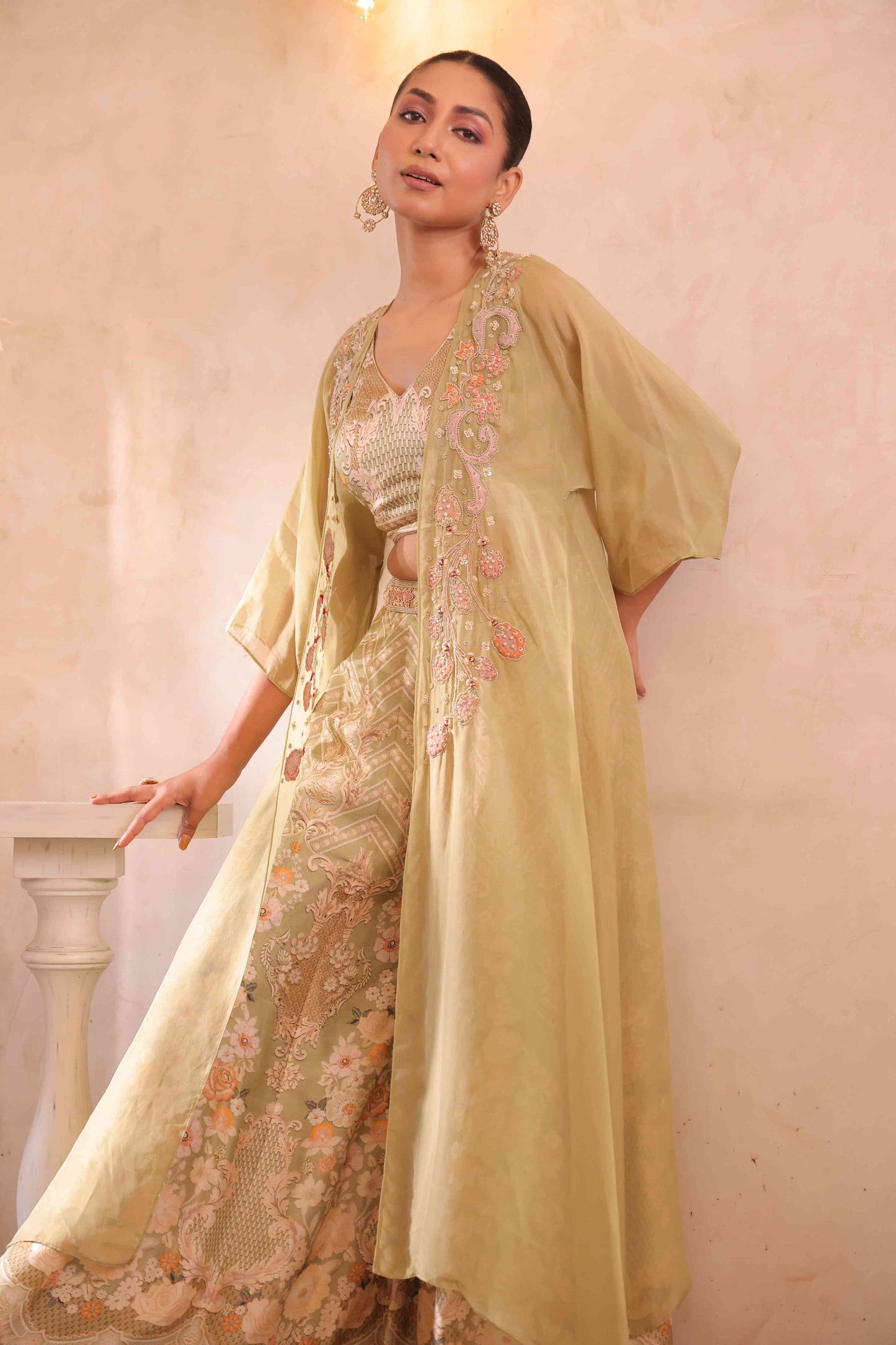 Printed Sharara with Embeliished Jacket