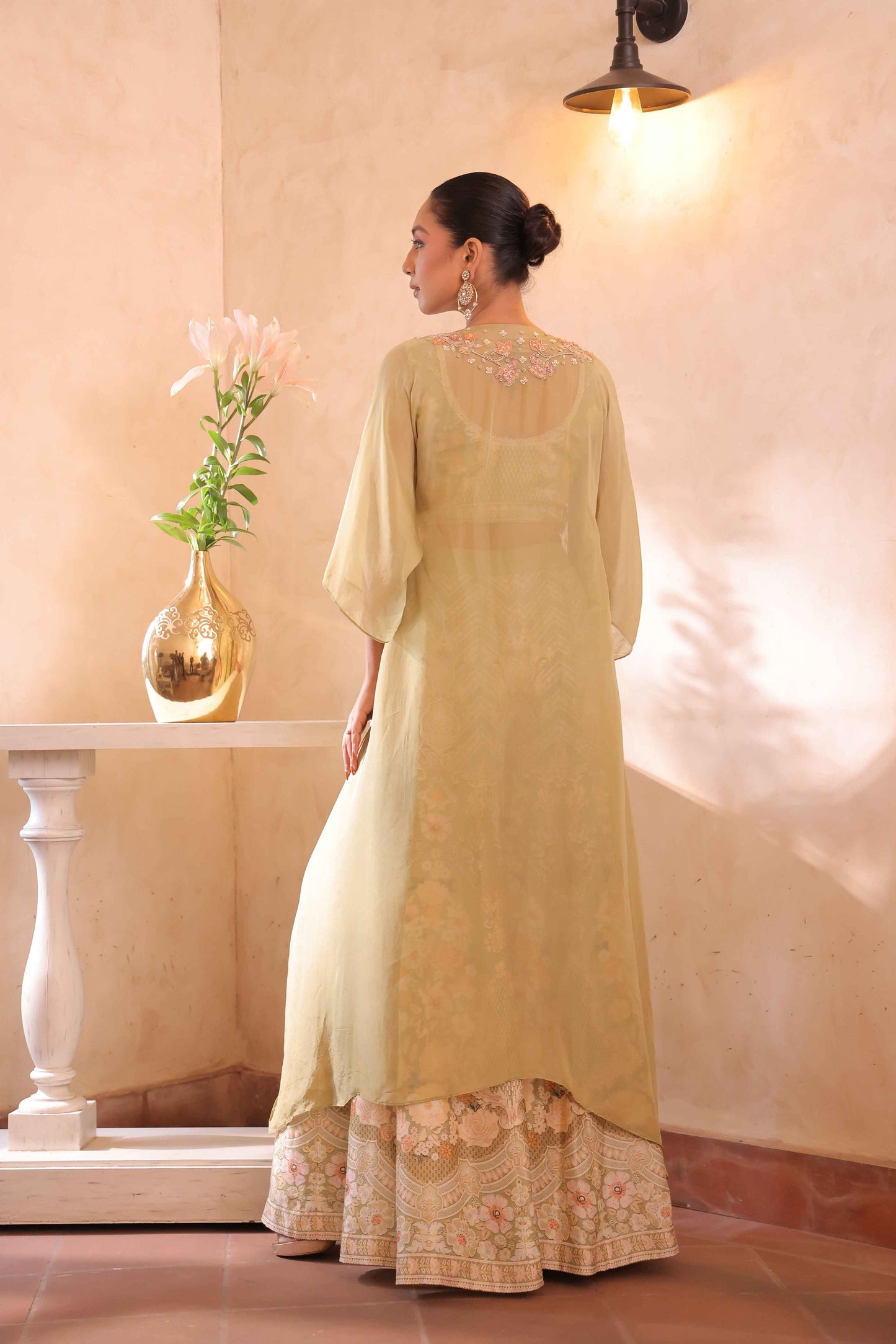 Printed Sharara with Embeliished Jacket