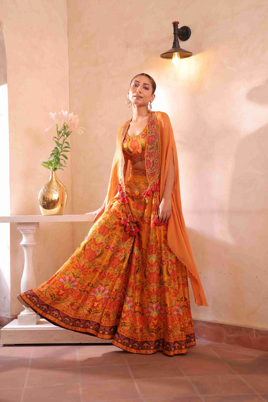 Printed Sharara With Jacket