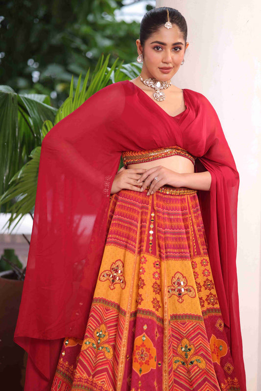 Lehanga with Flayered Blouse