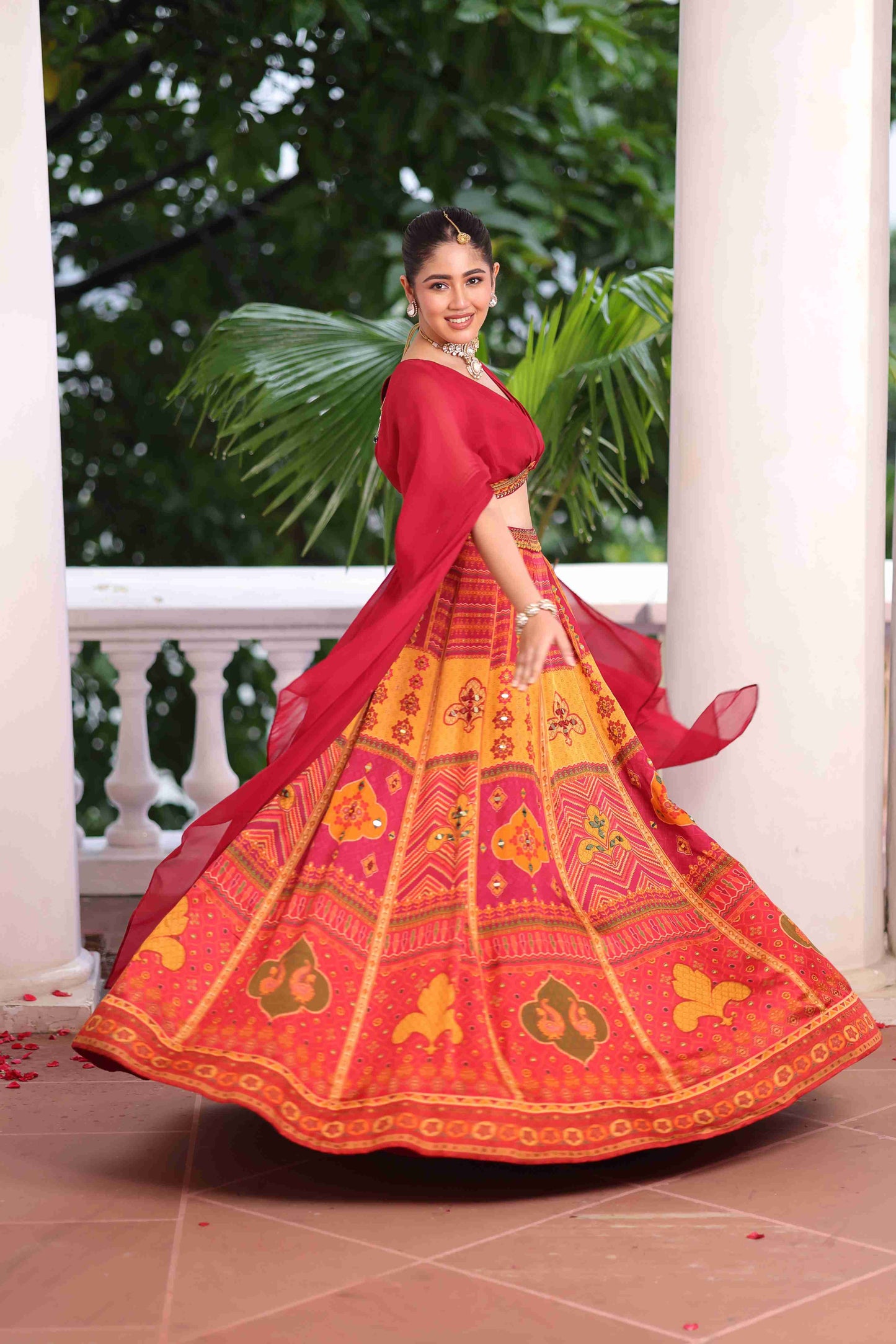 Lehanga with Flayered Blouse