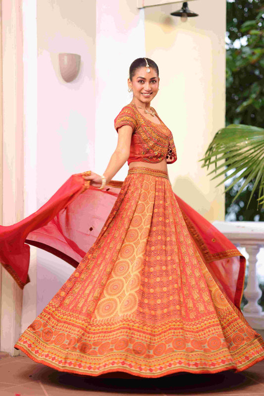 Printed Embellished Lehanga