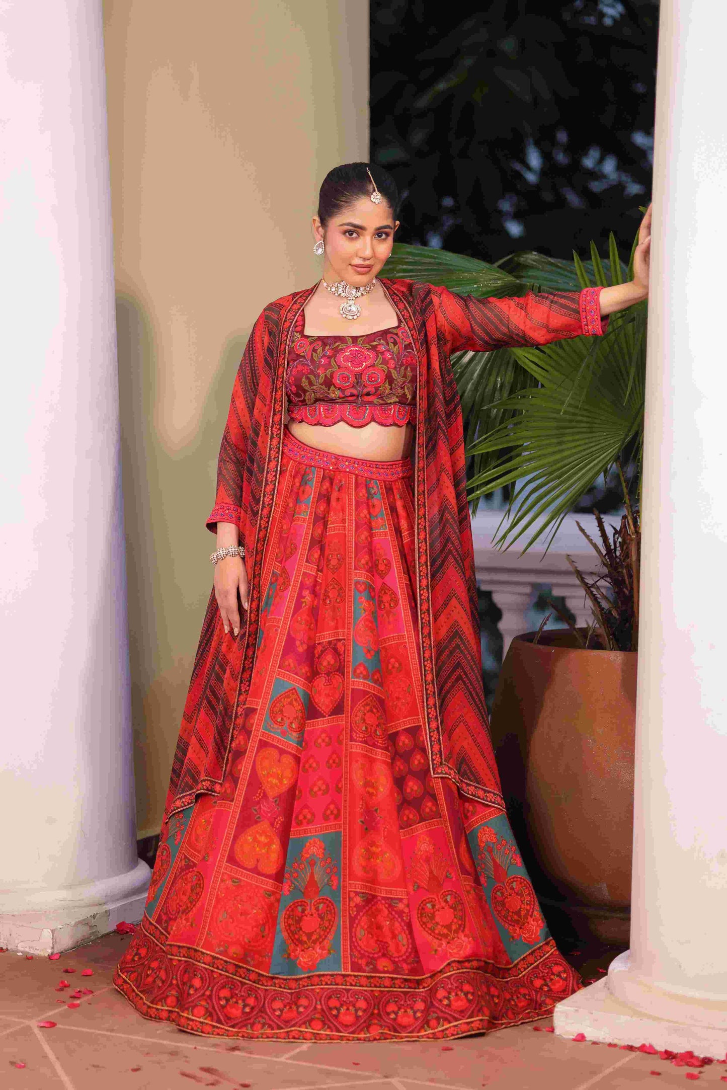 Print Lehanga Jacket Set