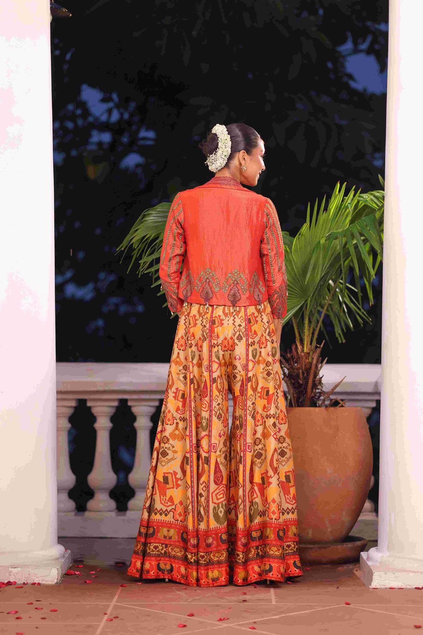Printed Sharara With Short Jacket