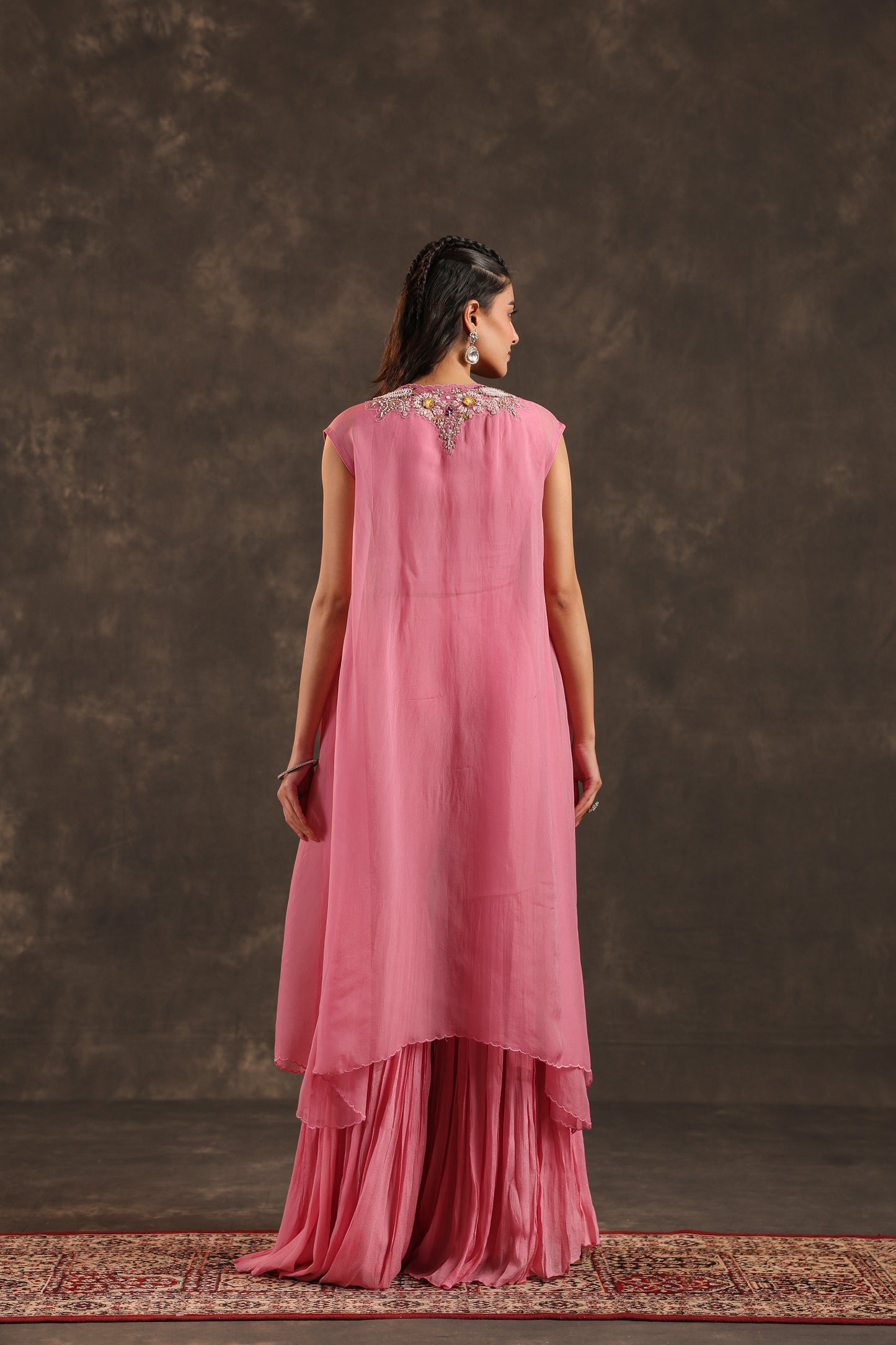 Heavy Jacket + Sharara Pant Light Pink