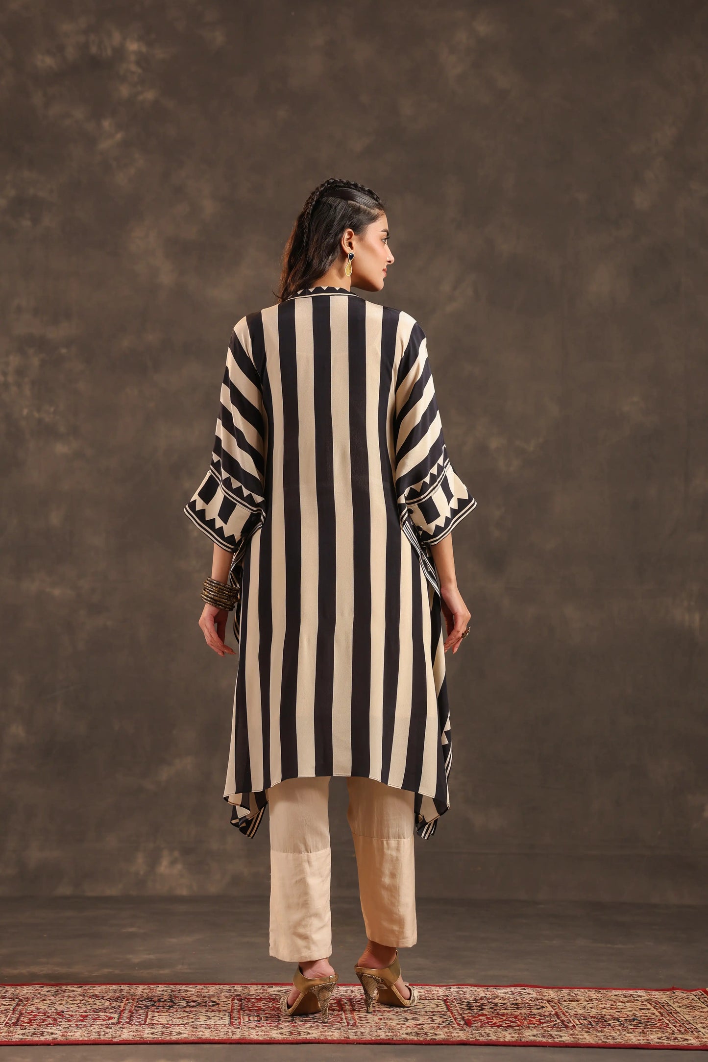 Black & White Stripes Kaftan