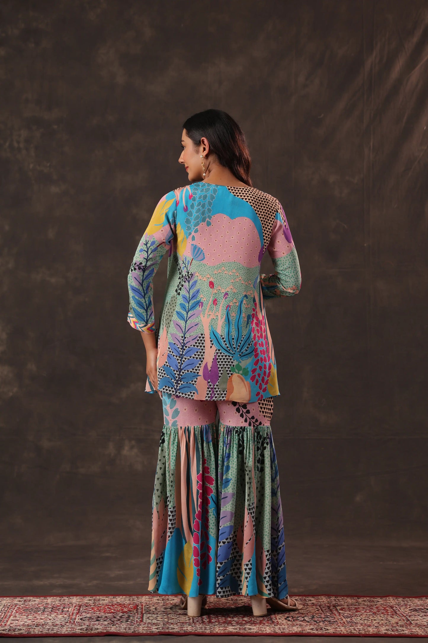Printed Co-ords with Sharara Pant