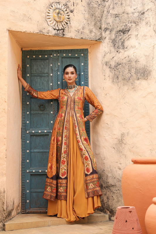Traditional Print 2 piece Gown