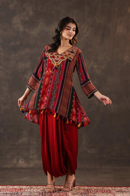 Emblished Top With Harem Pants