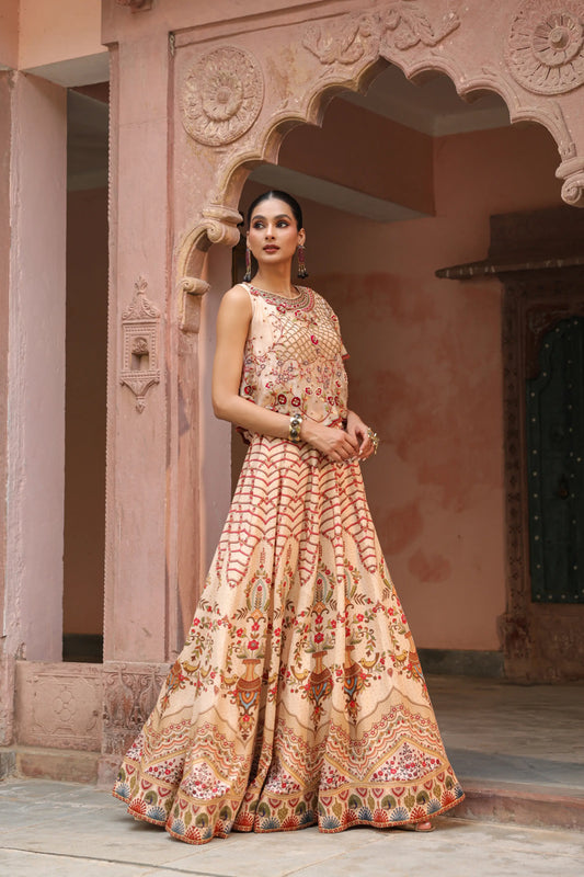 Traditioanl Lehanga with Embroidered Cape