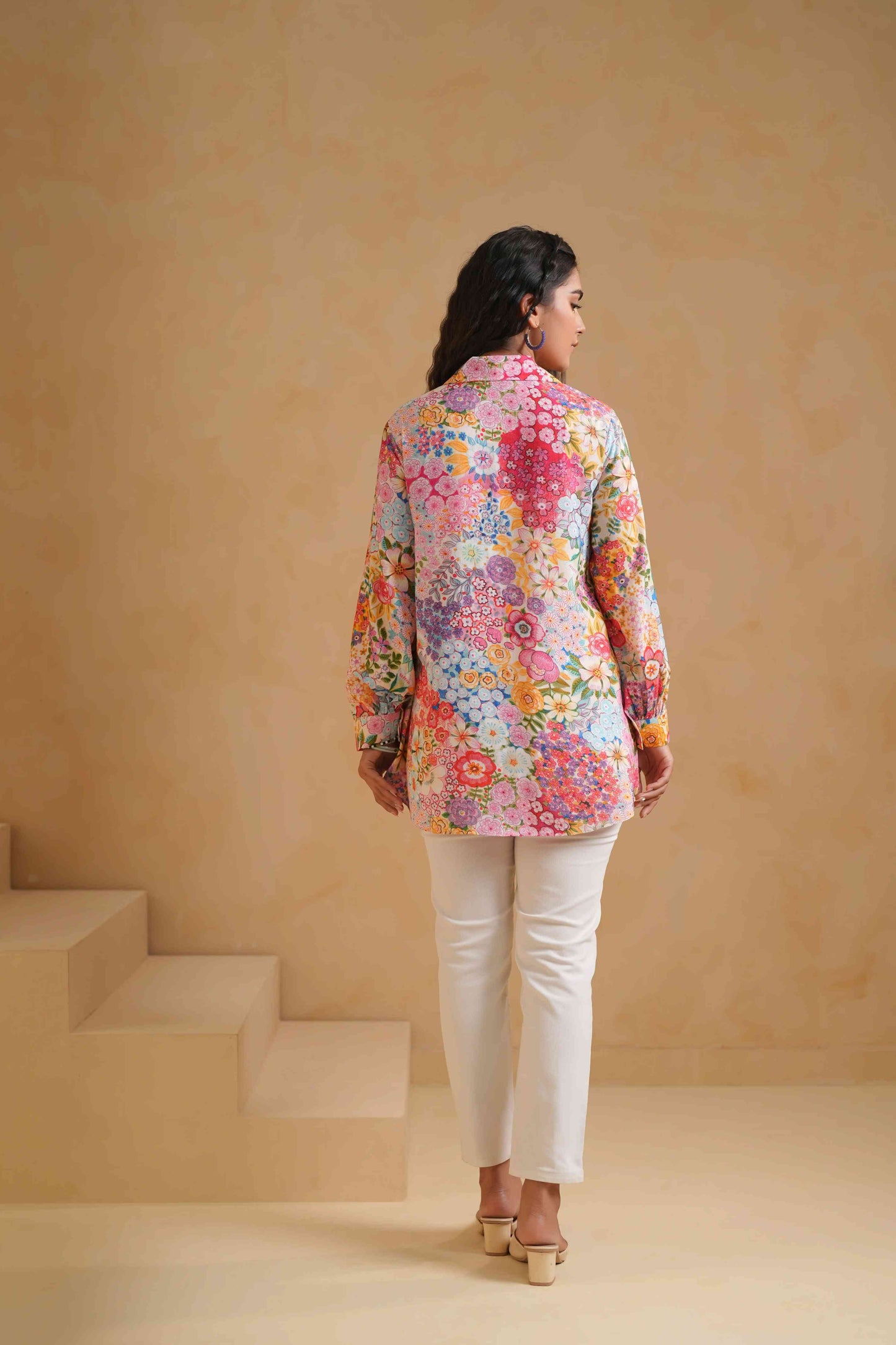 Printed Linen Short Tops