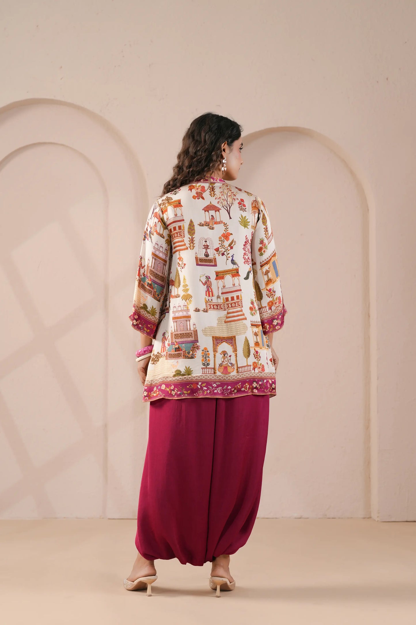 Hand Embroidered,Printed,Ethnic Kurta with harem Pant