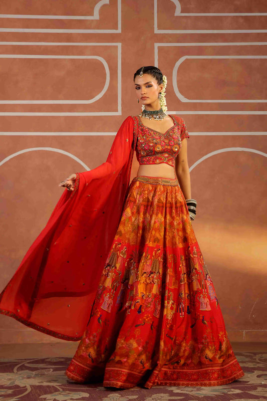 Printed Embellished Lehanga