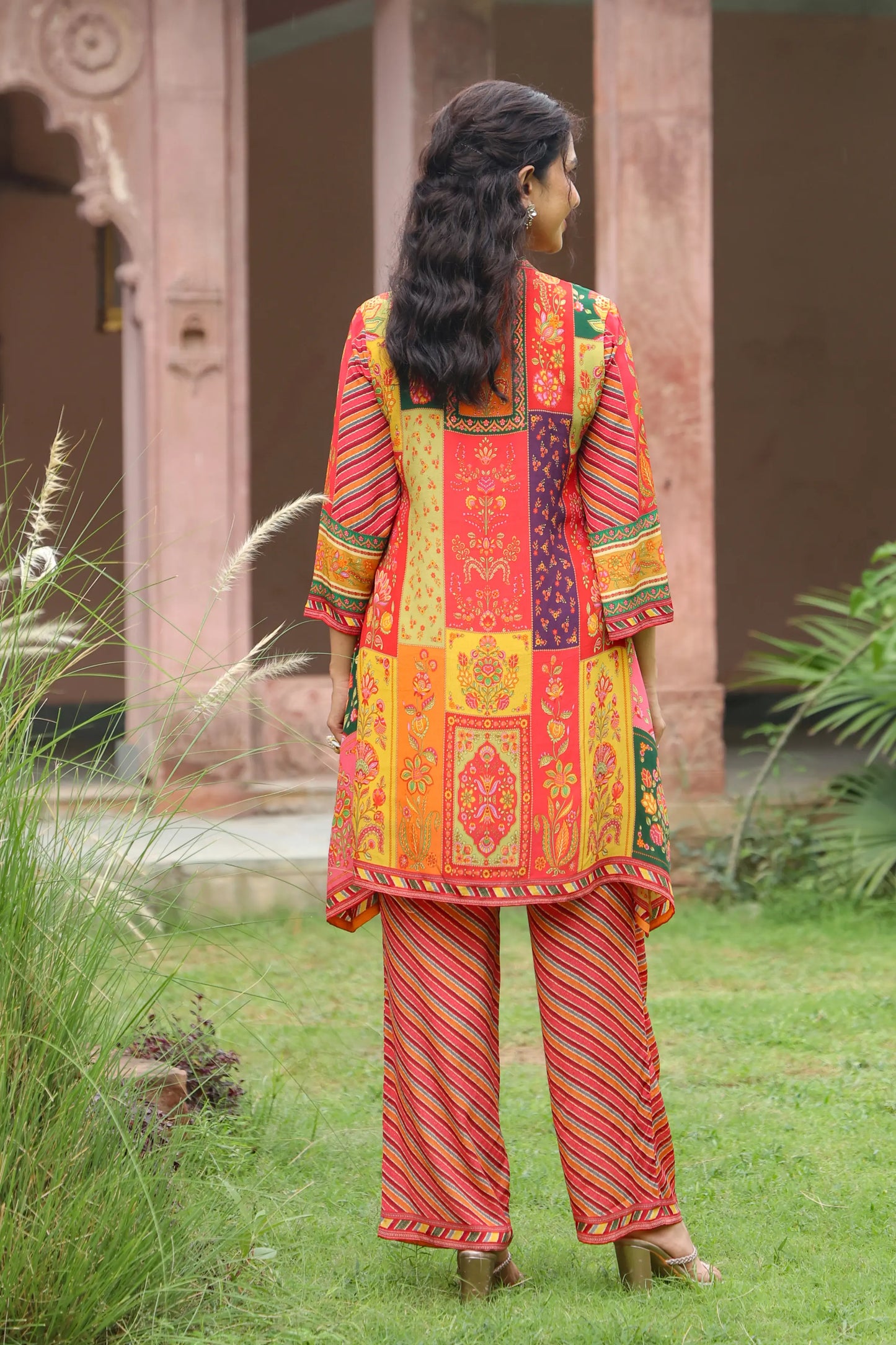 Embellished Printed Straight Kurti with Pant