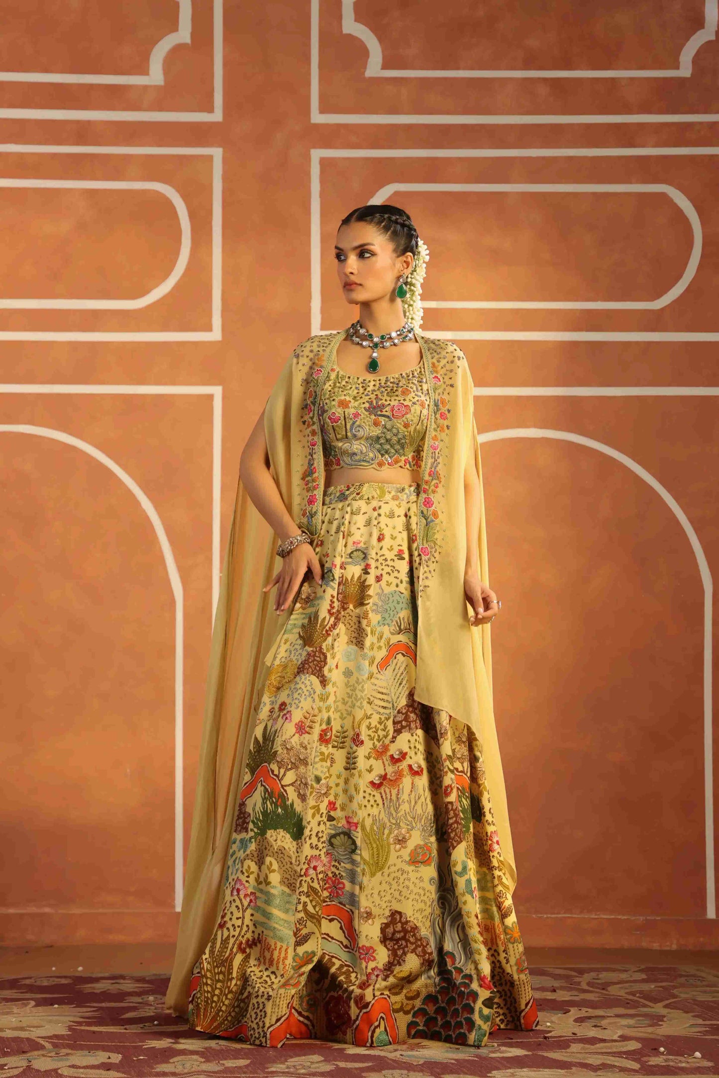 Printed Lehanga Jacket Set