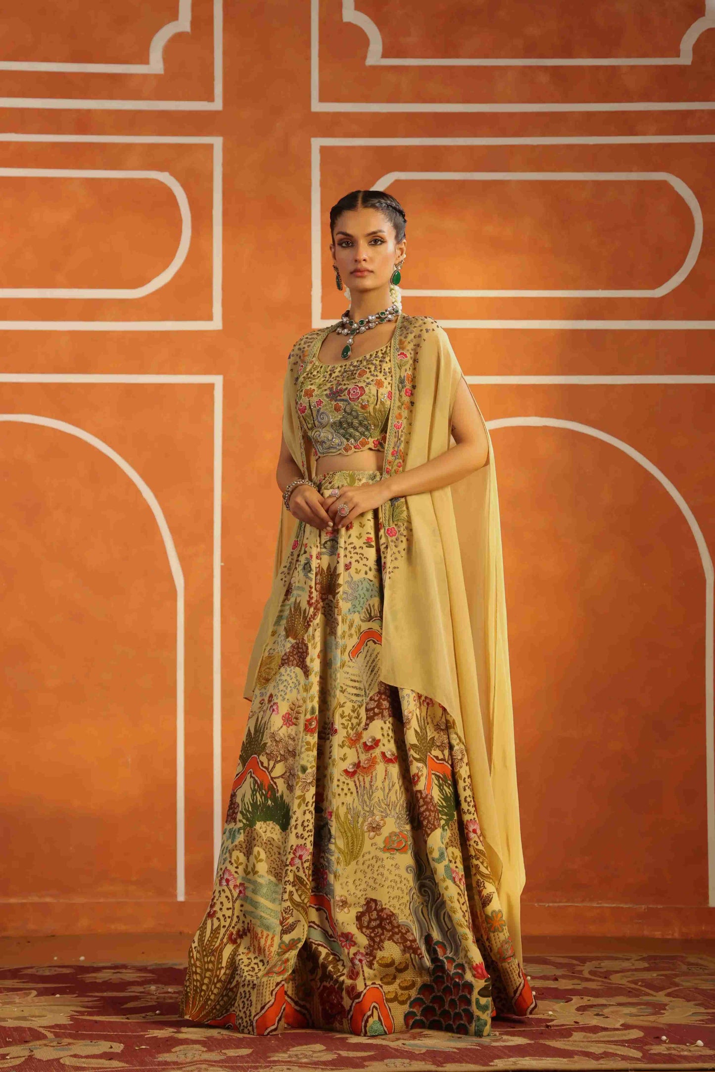 Printed Lehanga Jacket Set