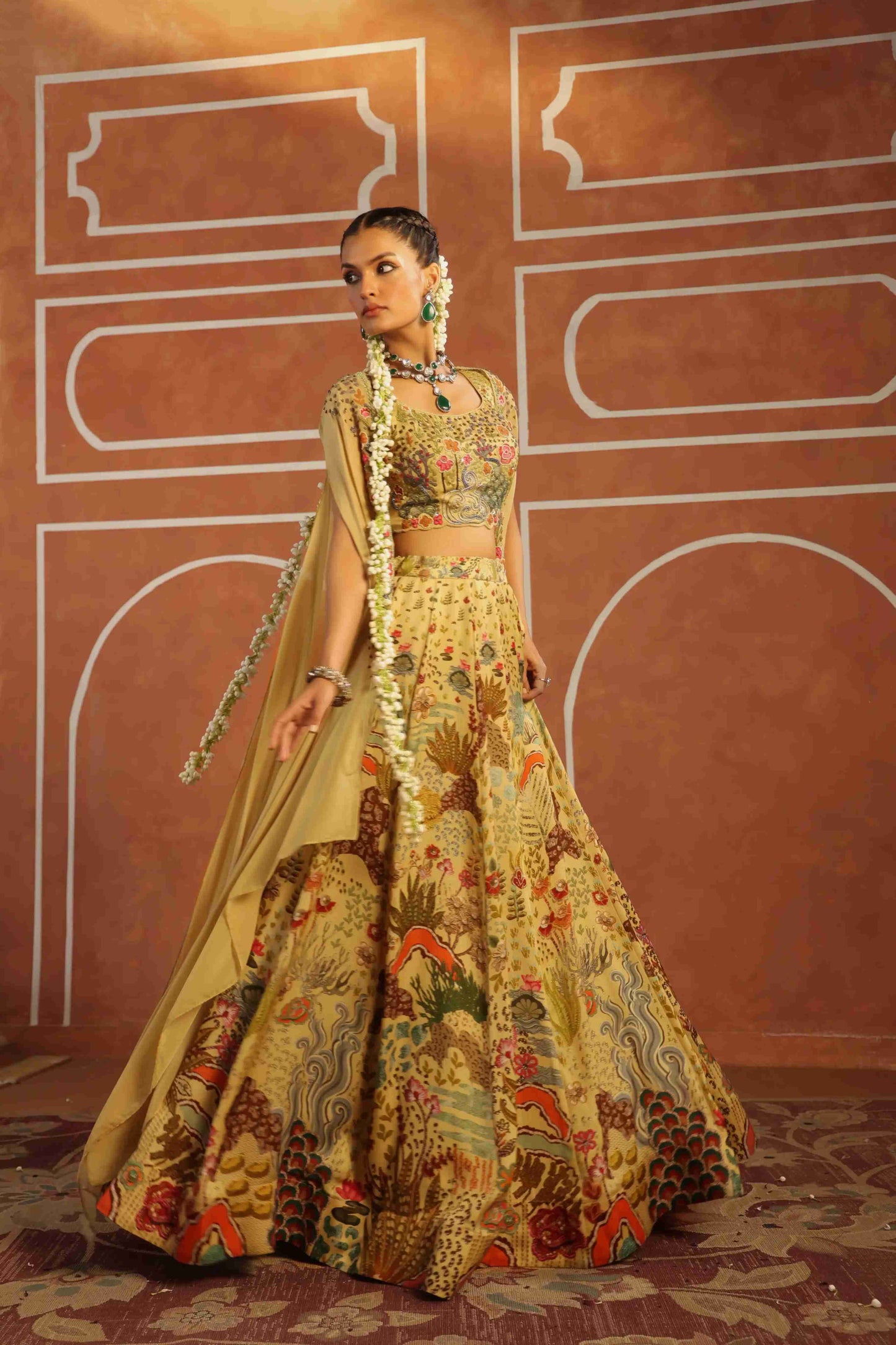 Printed Lehanga Jacket Set