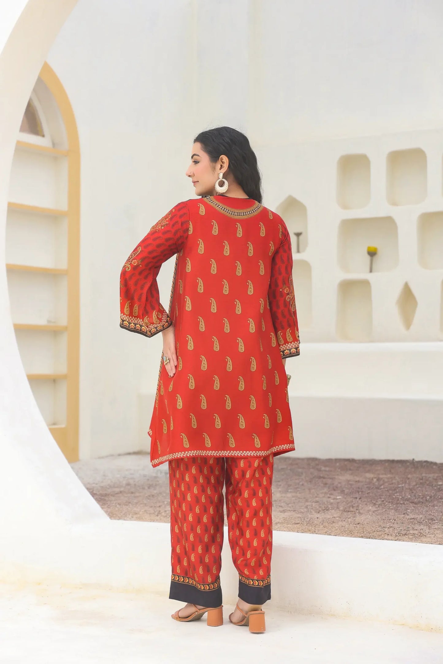 Traditional Print Short Kurti with Pant