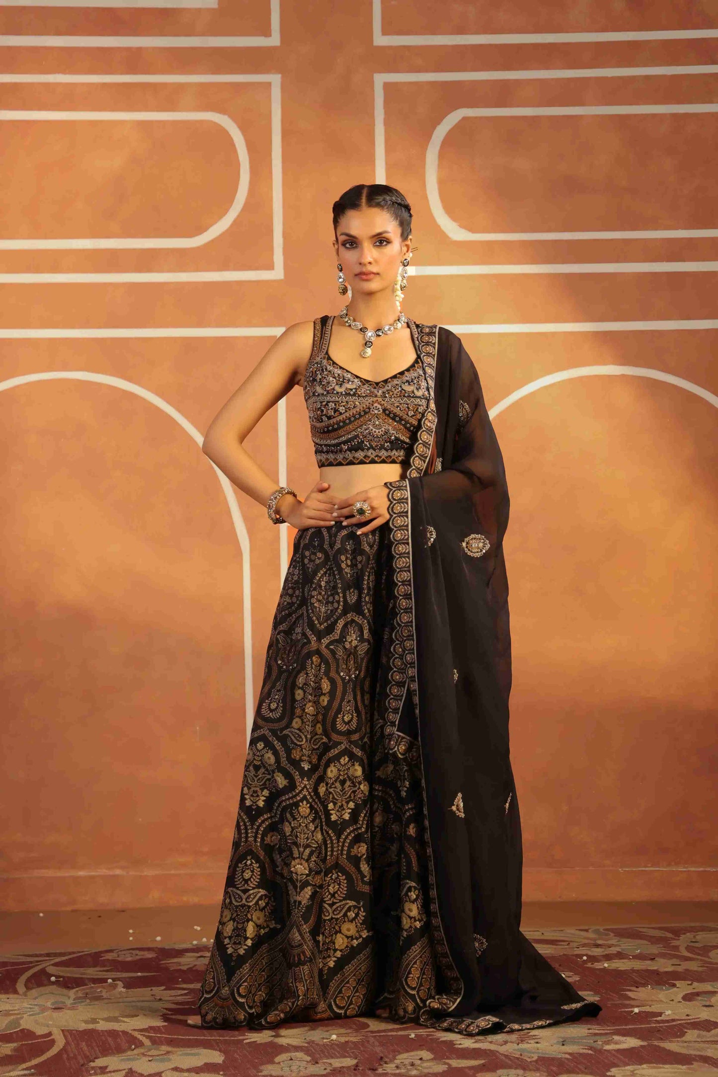 Printed Sharara with Heavy Blouse