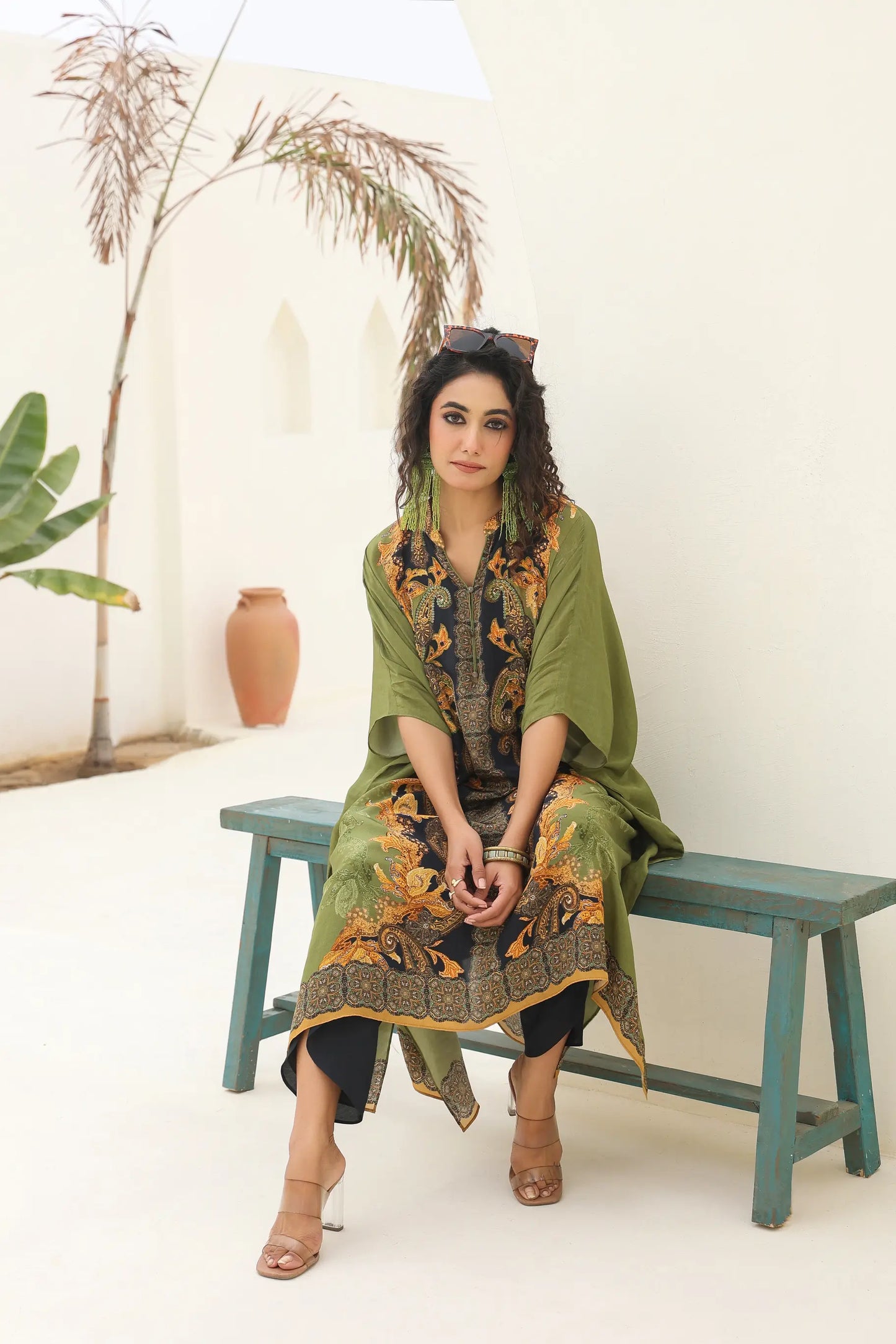 Printed Kaftan With Dhoti Pant