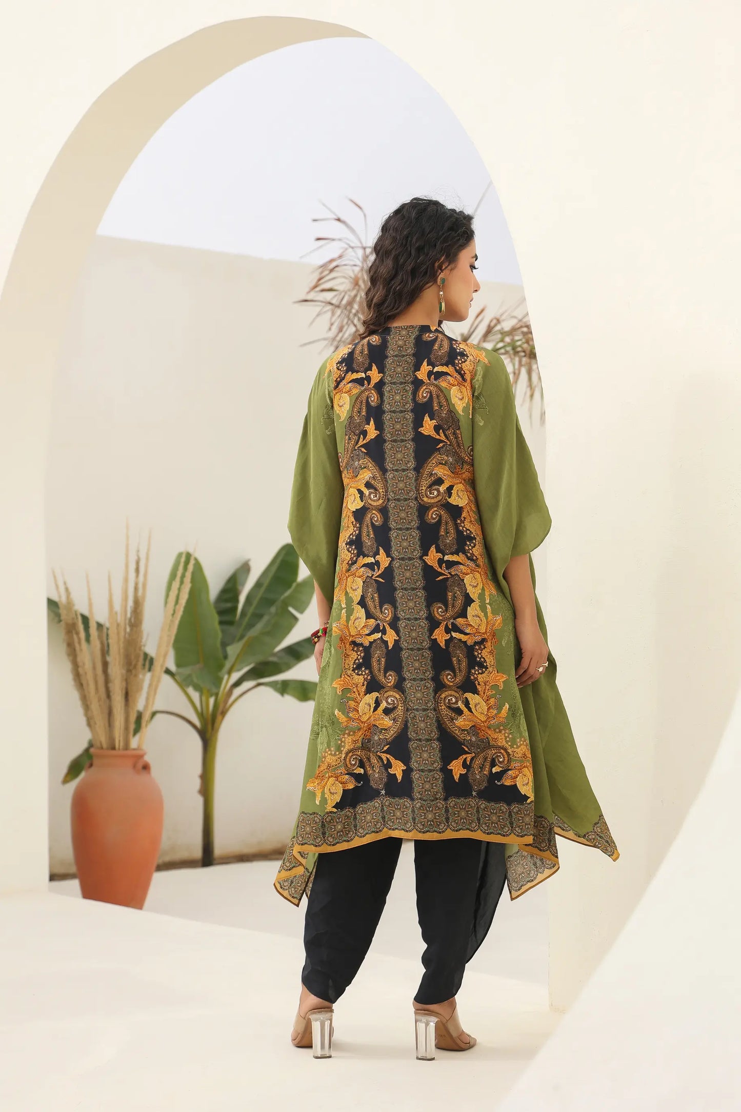 Printed Kaftan With Dhoti Pant
