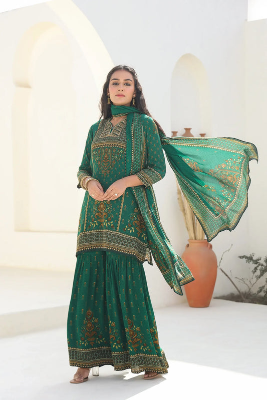 Printed Sharara Set with Dupatta