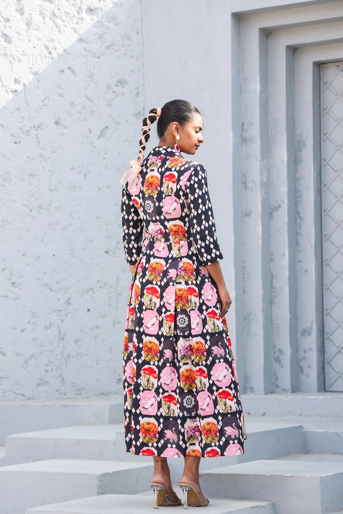 Abstract Print Cotton Dress