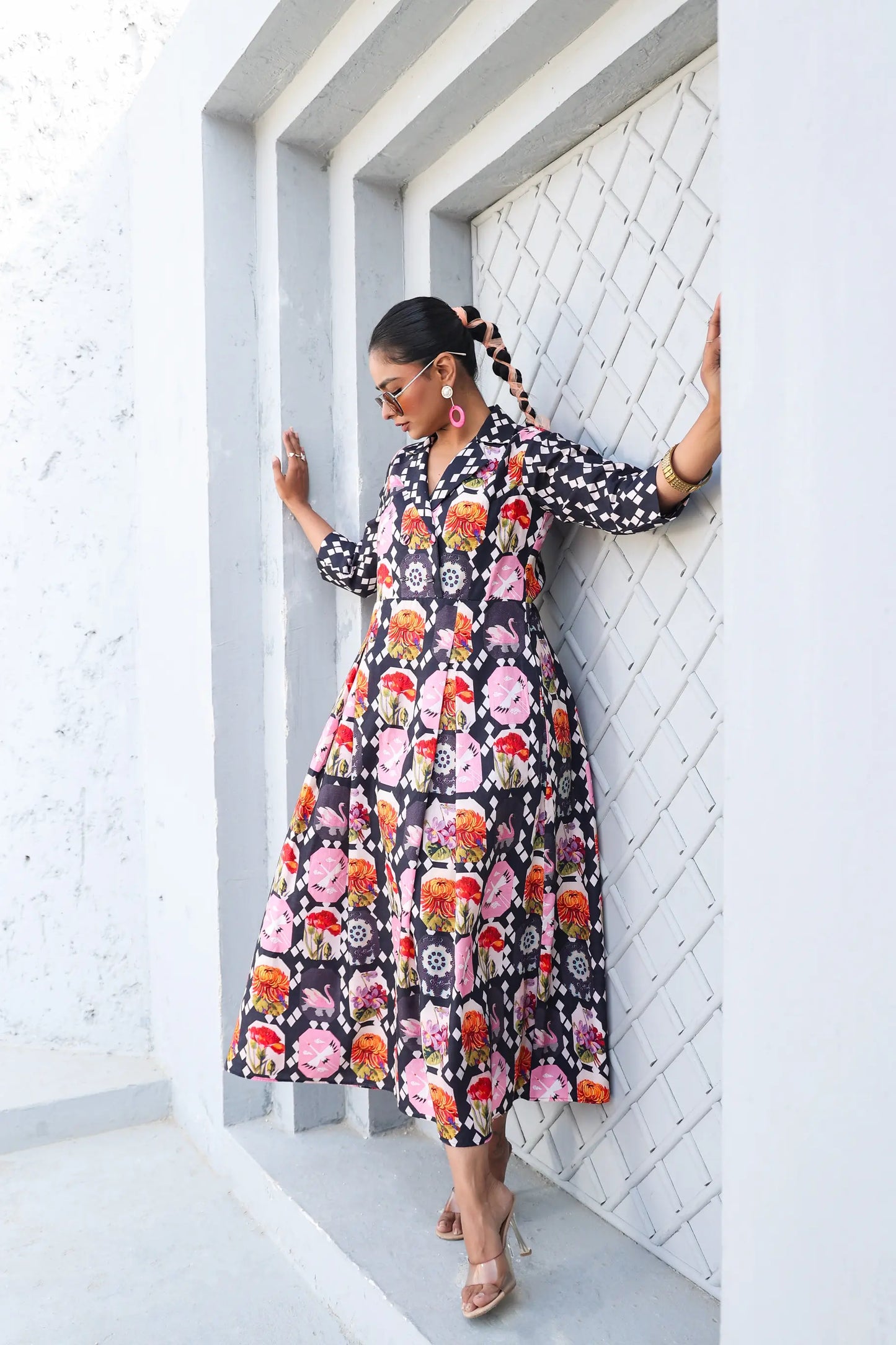 Abstract Print Cotton Dress