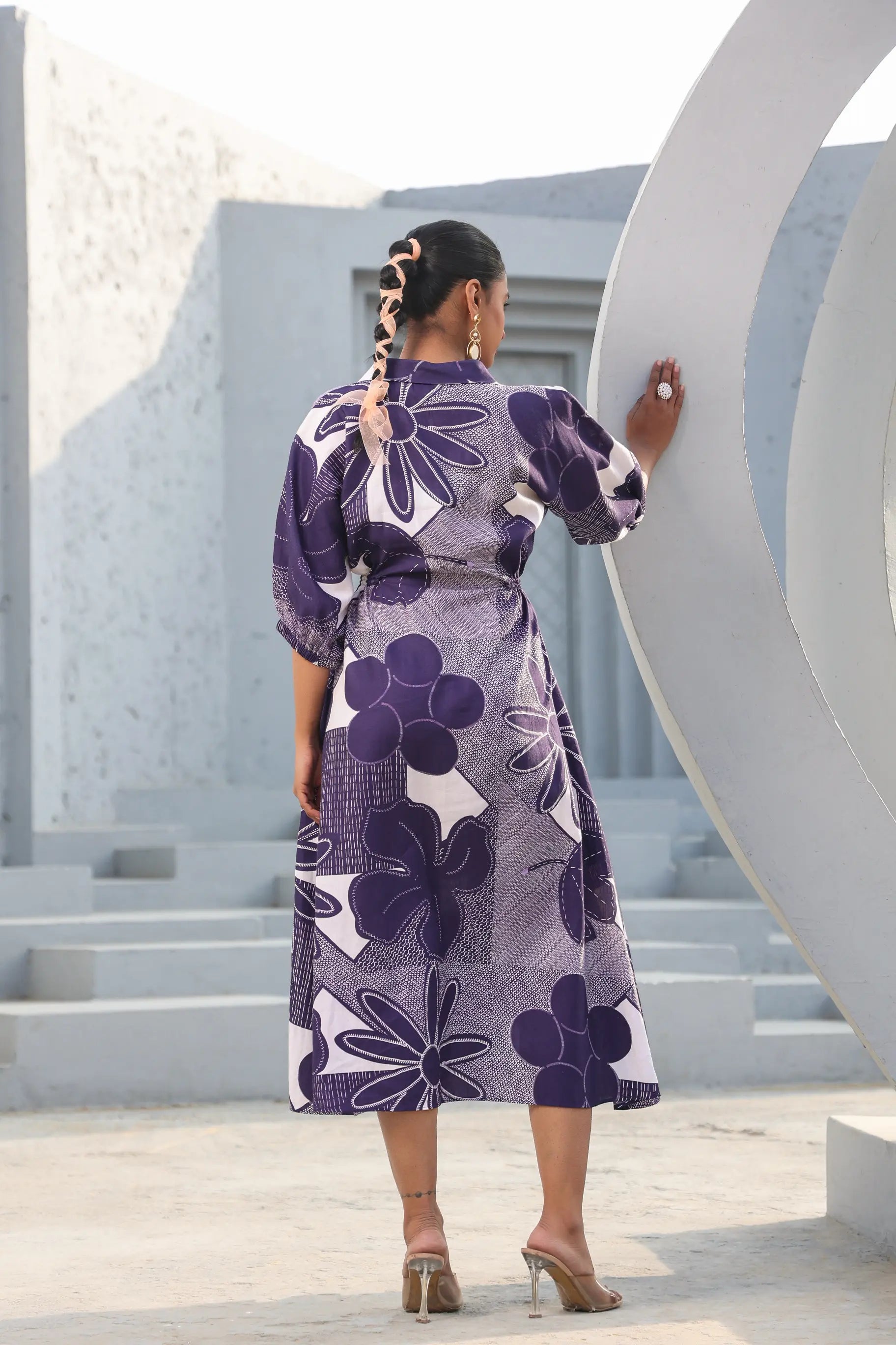 indigo cotton dress Hand Block Printed Cotton Maxi Dress | Indigo Blue Floral Tiered Dress