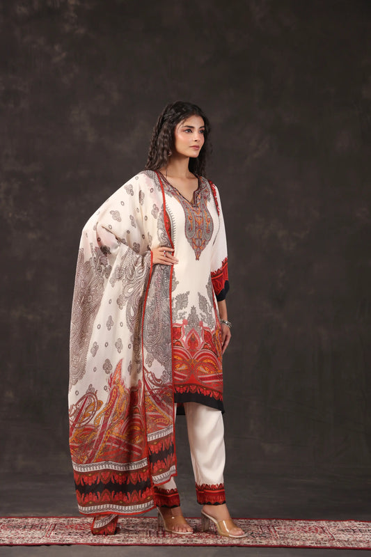 Three Piece Ethnic Kurti with highlight