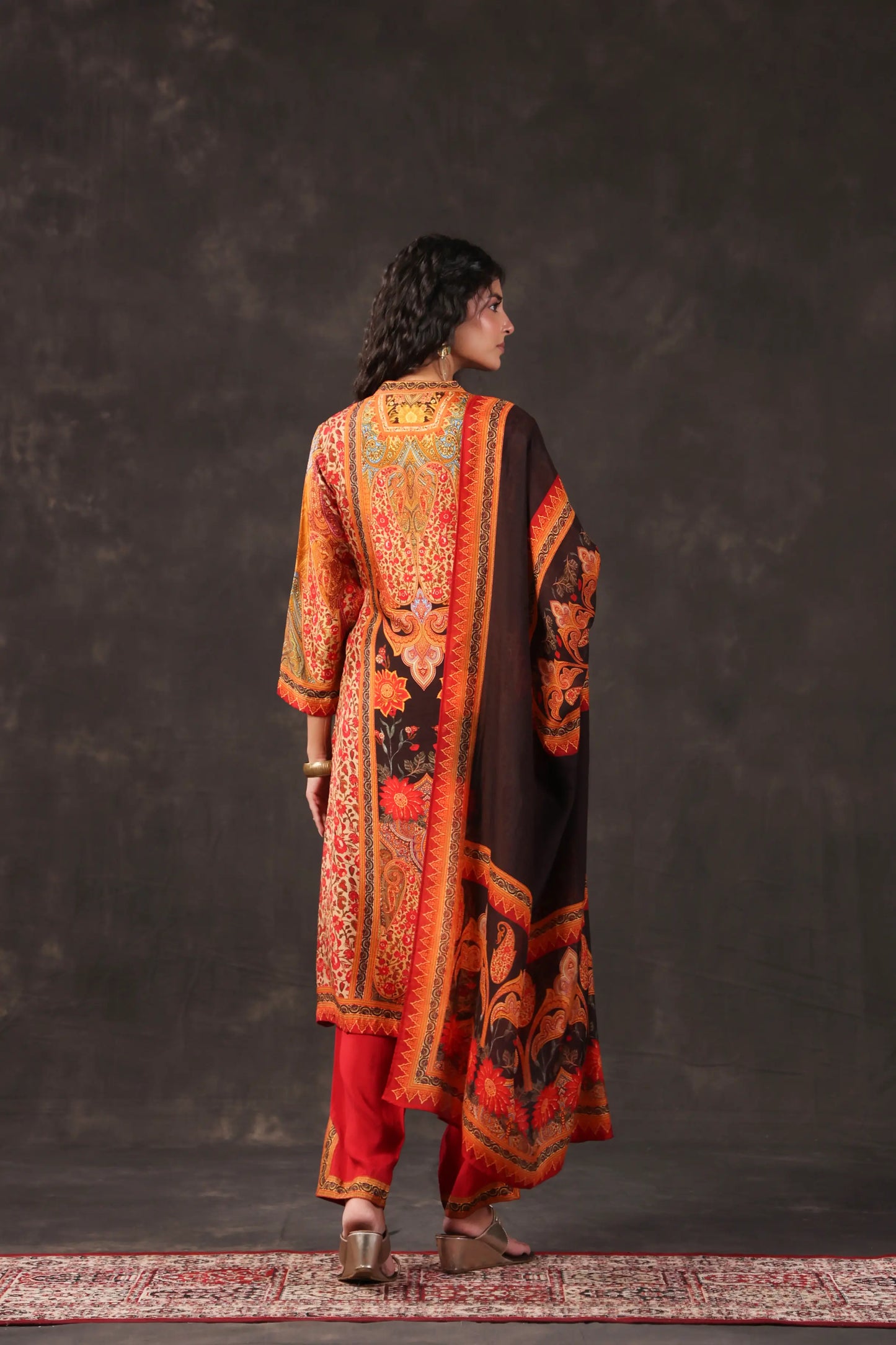 Three Piece Ethnic Kurti with highlight