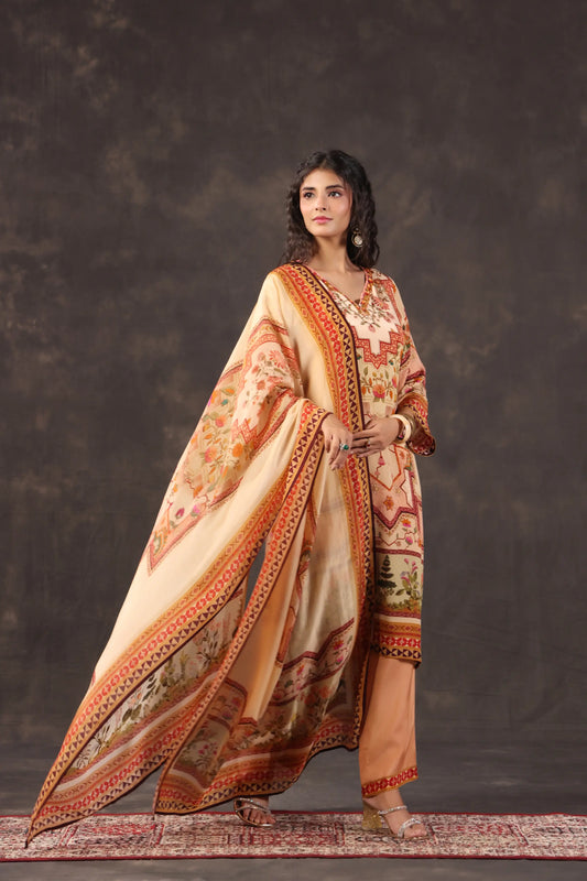 Three Piece Ethnic Kurti with highlight