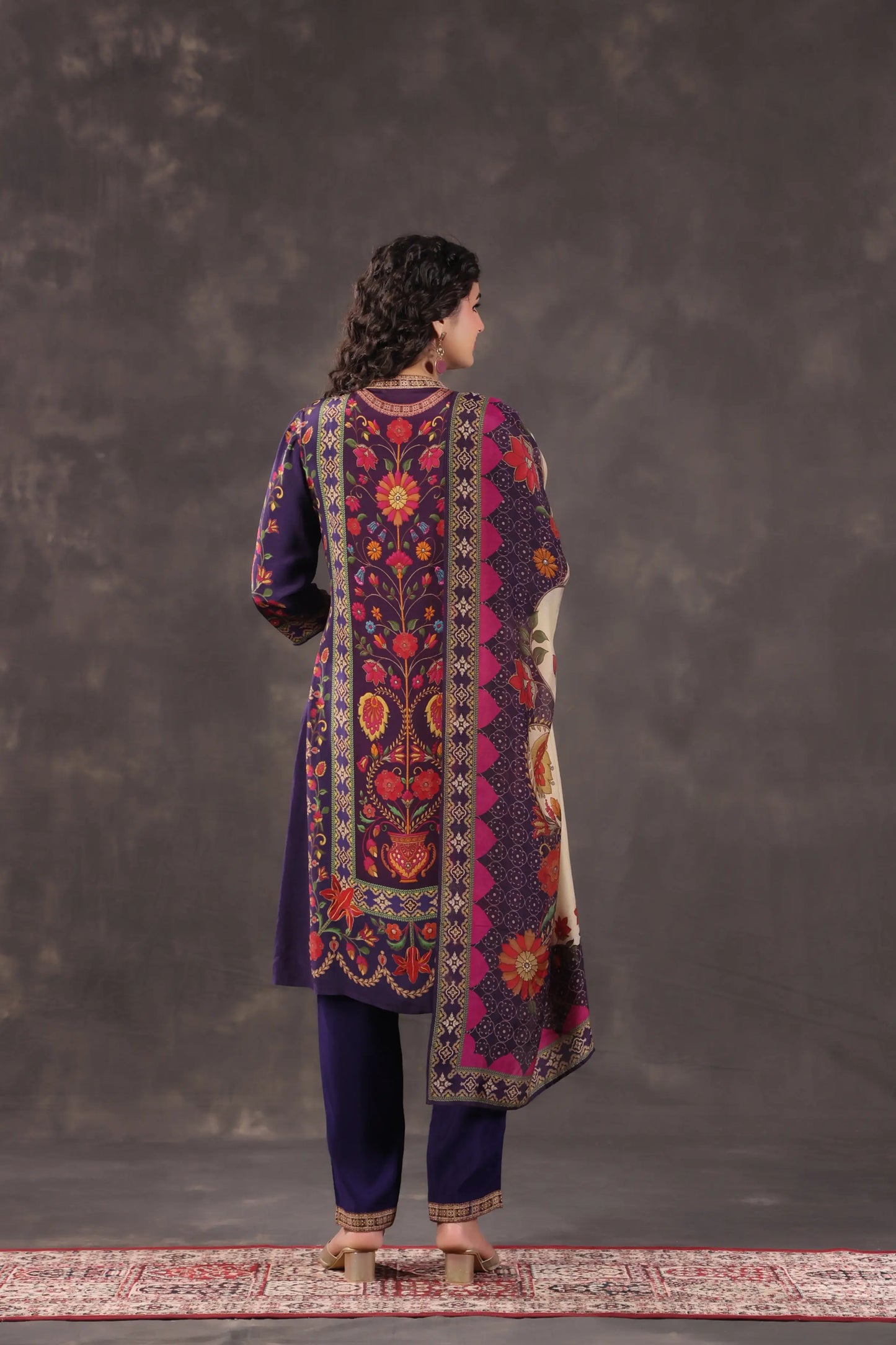 Three Piece Ethnic Kurti with highlight