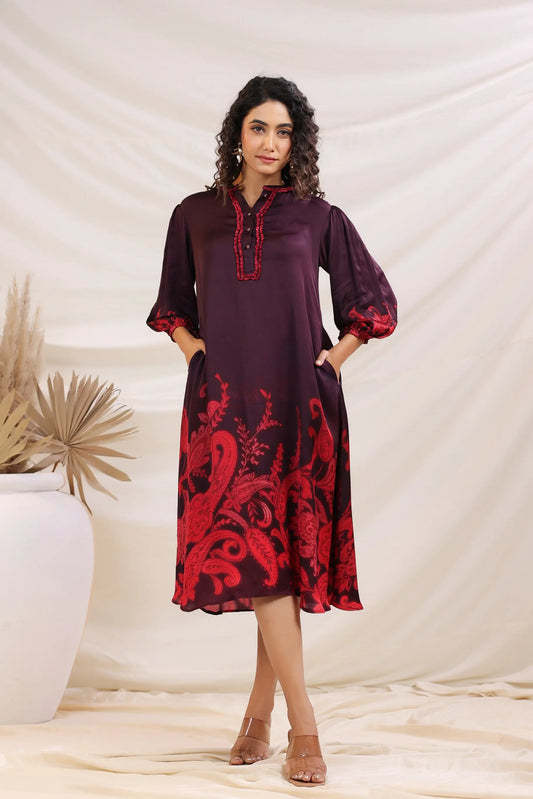 Deep Lilac Printed Kurti