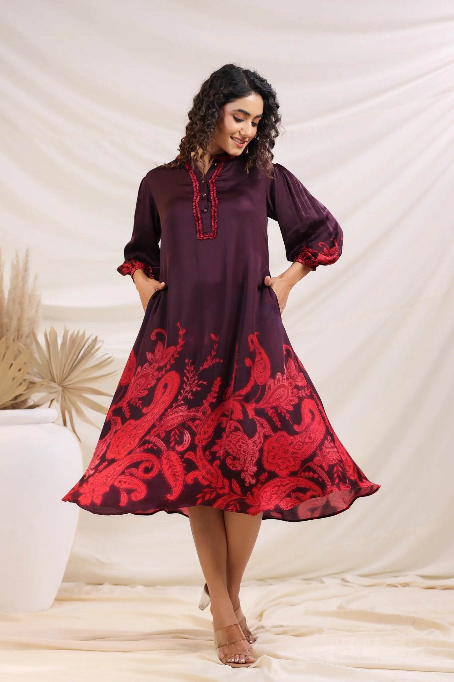 Deep Lilac Printed Kurti