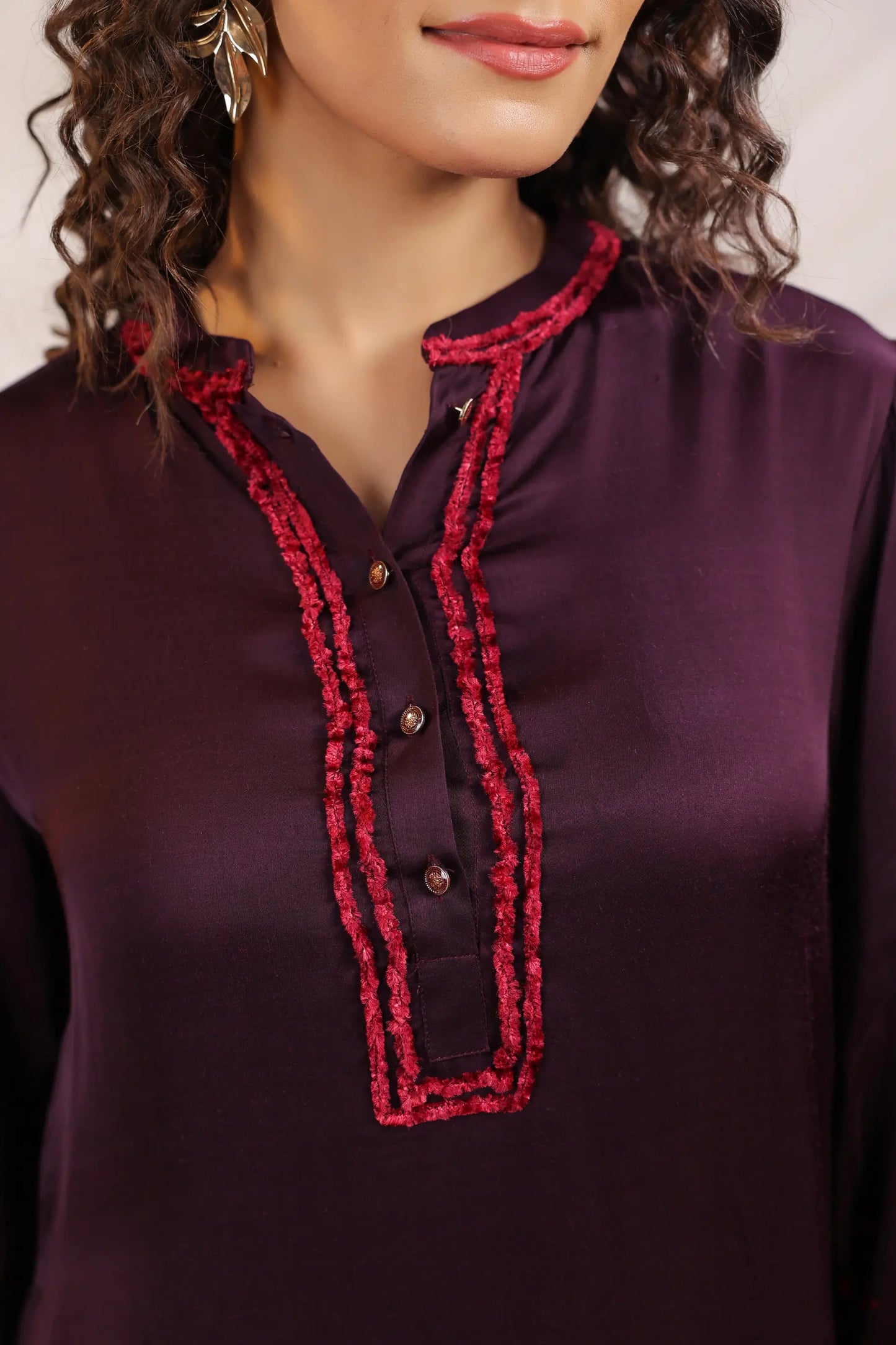 Deep Lilac Printed Kurti