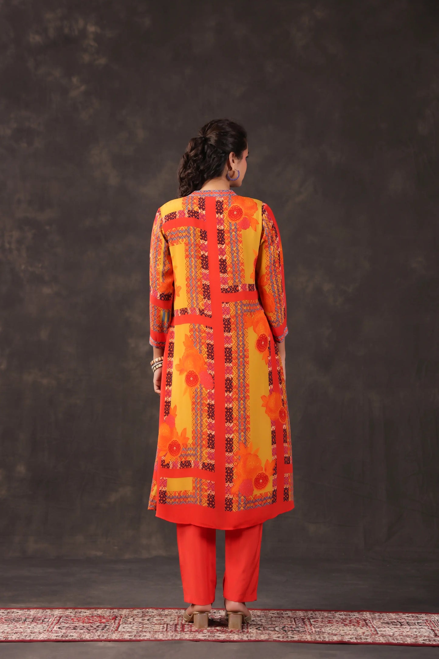 Embellished Printed Straight Kurti with Pant