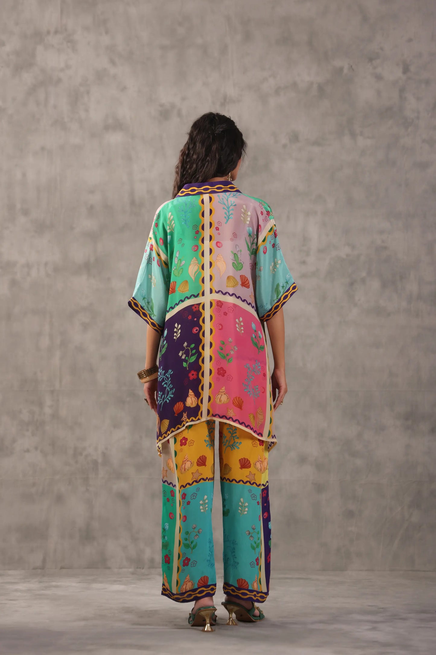 embellished aline top with straight pants. The quirky Co-ords.
