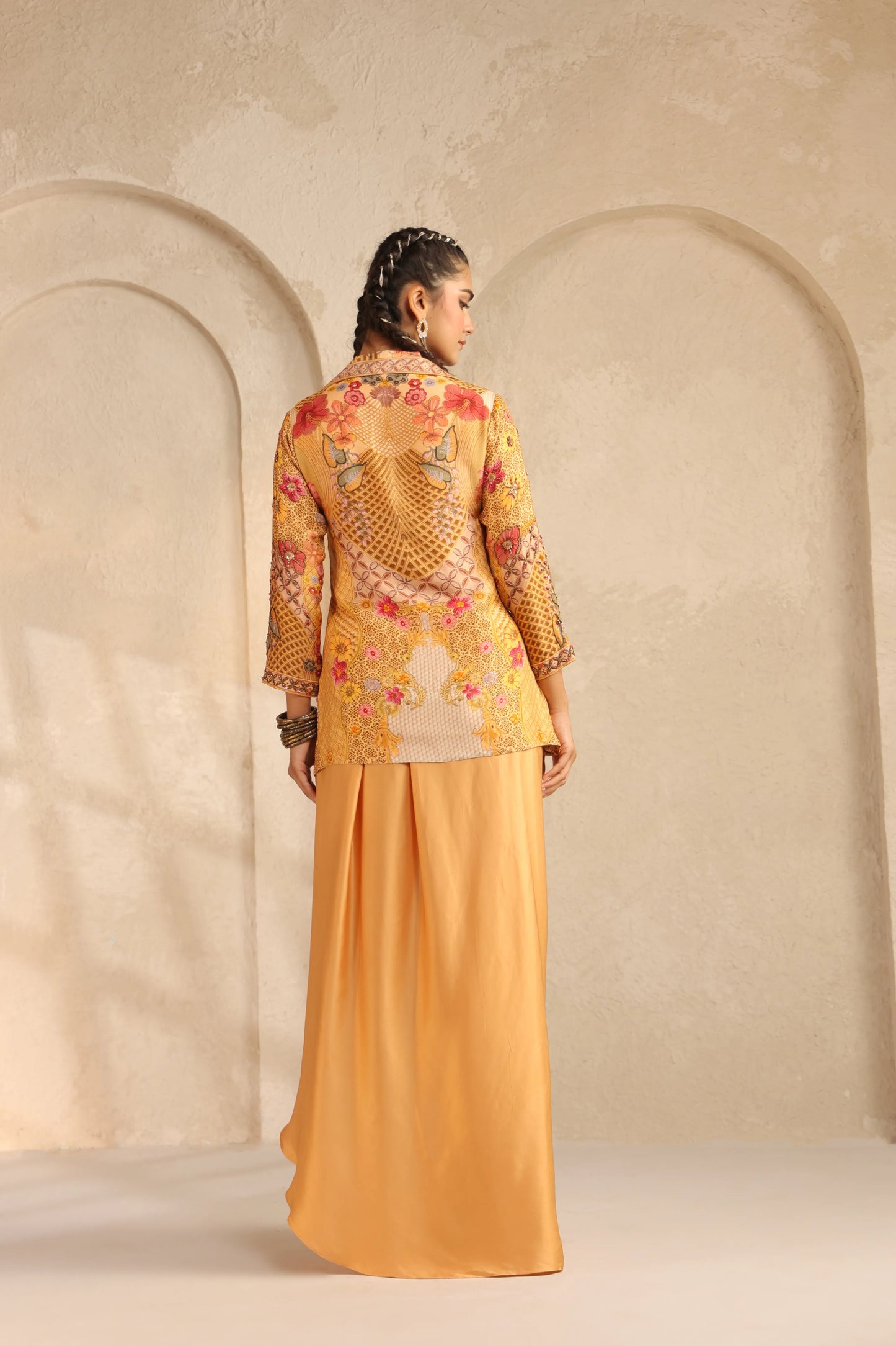 Jacket Top with Dhoti Pant