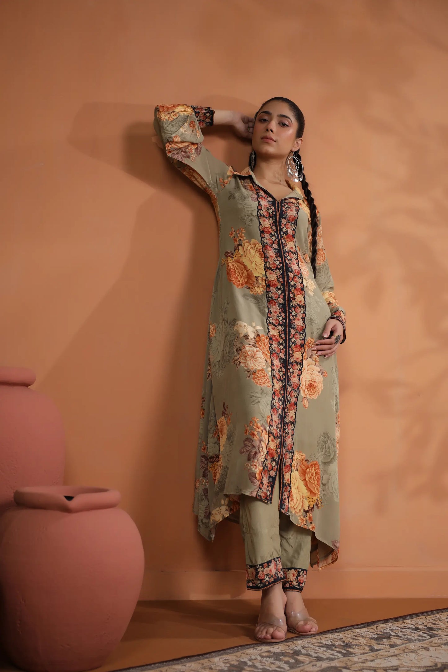 Floral Print Straight Kurti with Pant