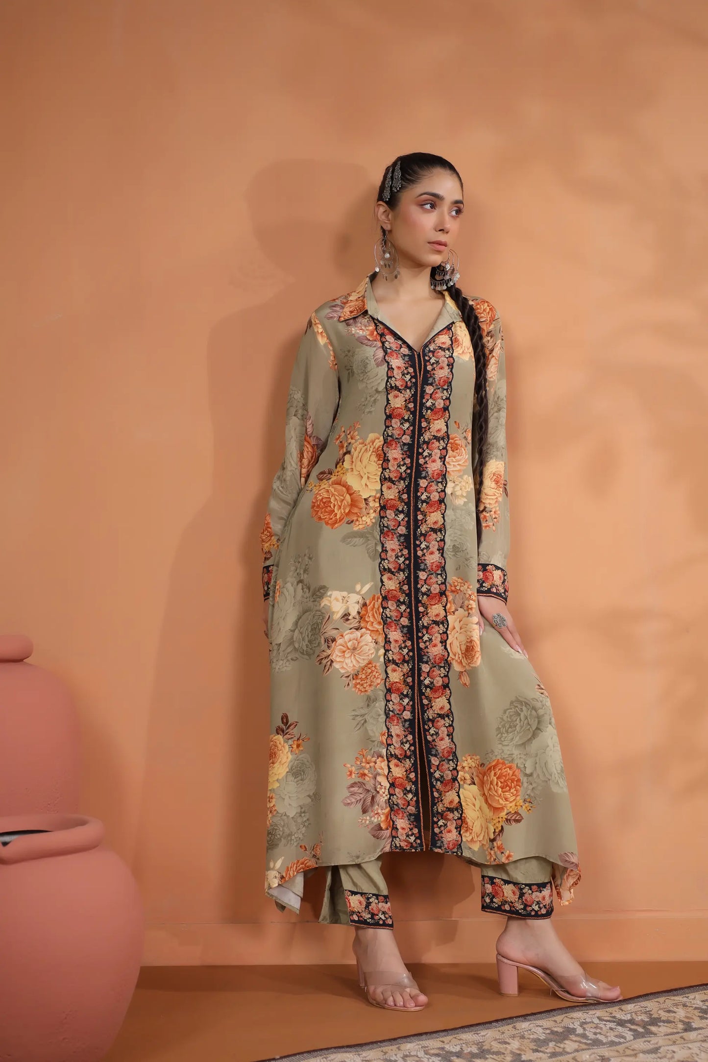 Floral Print Straight Kurti with Pant
