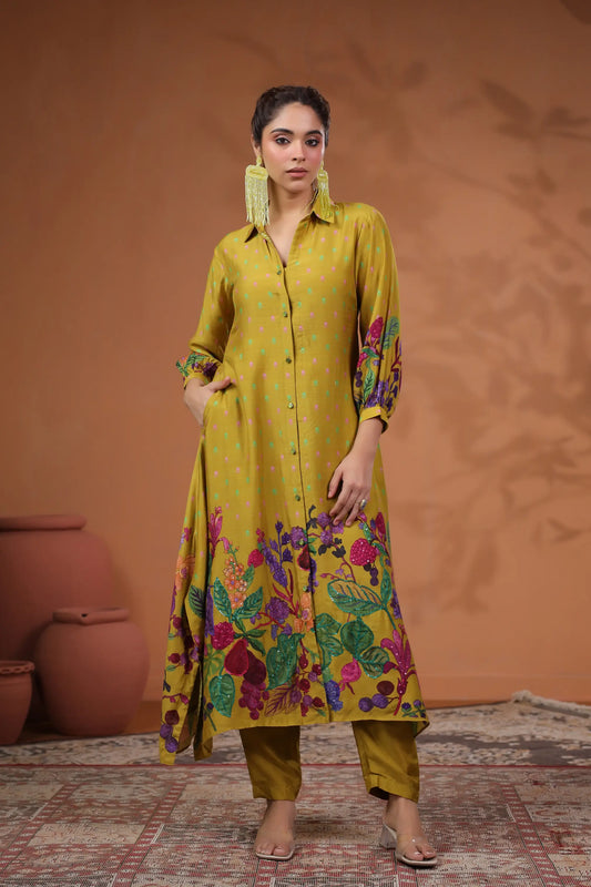 Floral Print Straight Kurti with Pant