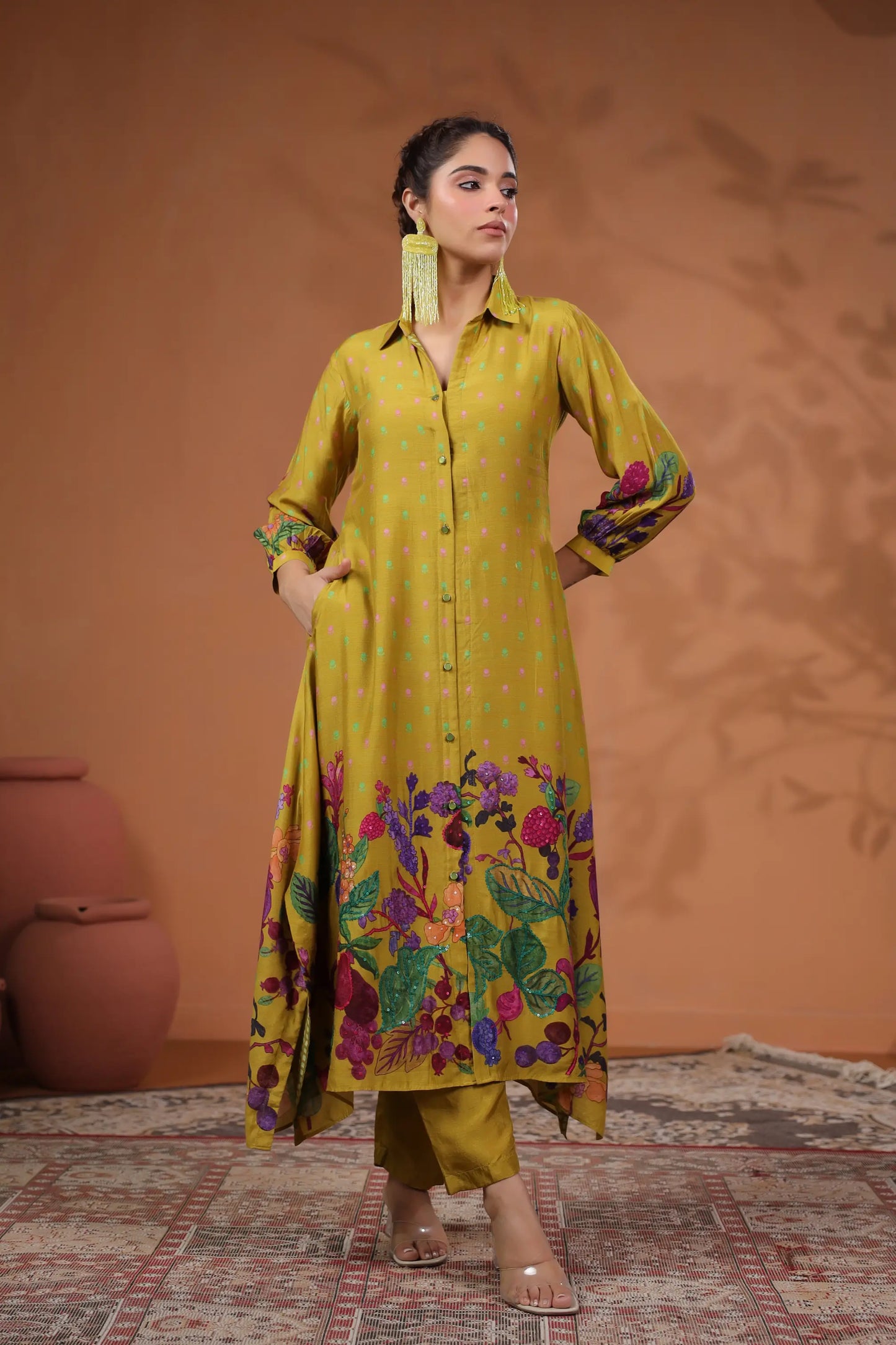 Floral Print Straight Kurti with Pant