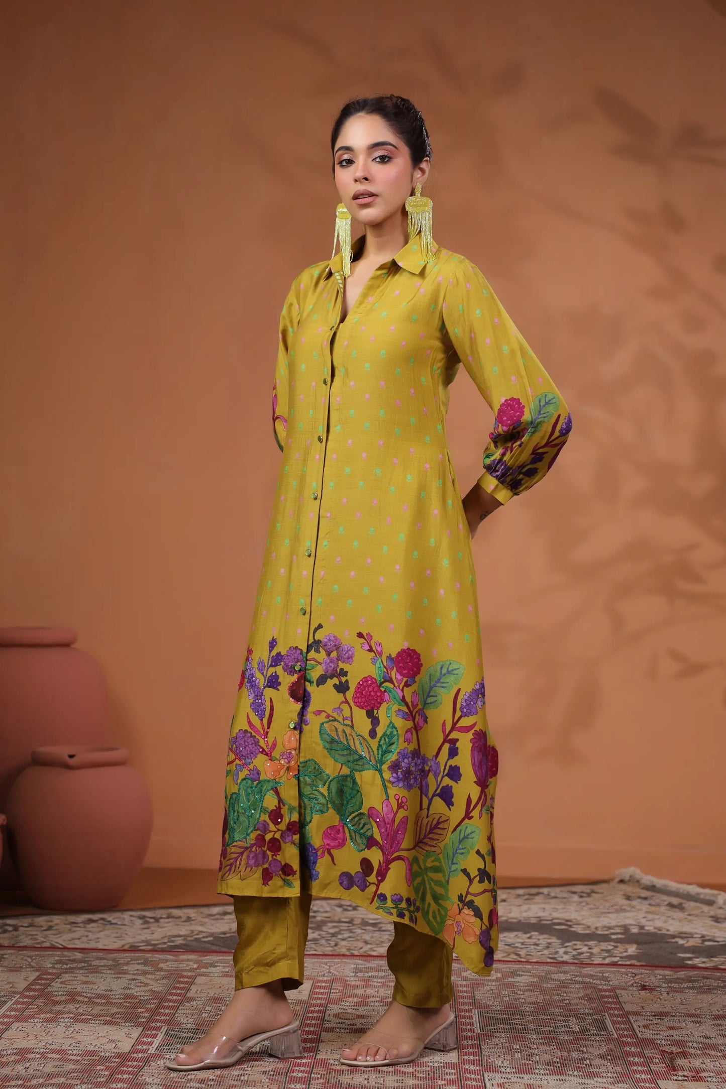 Floral Print Straight Kurti with Pant