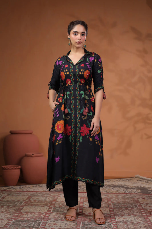 Floral Print Straight Kurti with Pant